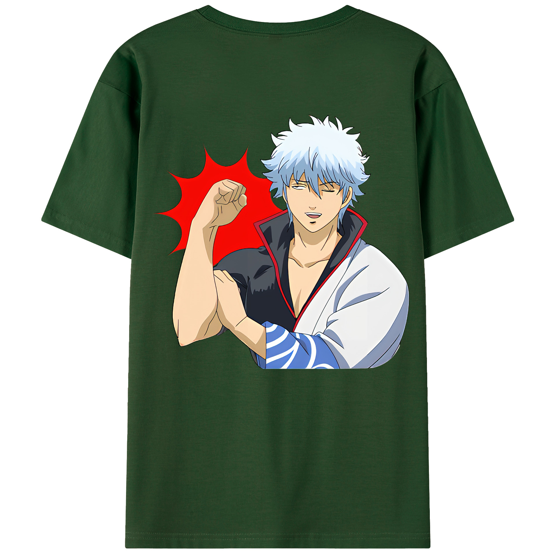 （画像用） ぎんたま 坂田銀時（さかたぎんとき） 神楽 志村新八（しむら しんぱち） GINTAMA Sakata Gintoki Kagura Shimura Shinpachi 綿100％半袖Tシャツ（背面プリント）